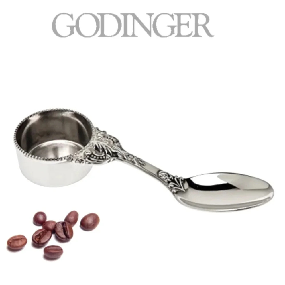 vintage Godinger Silver plate baroque coffee scoop spoon